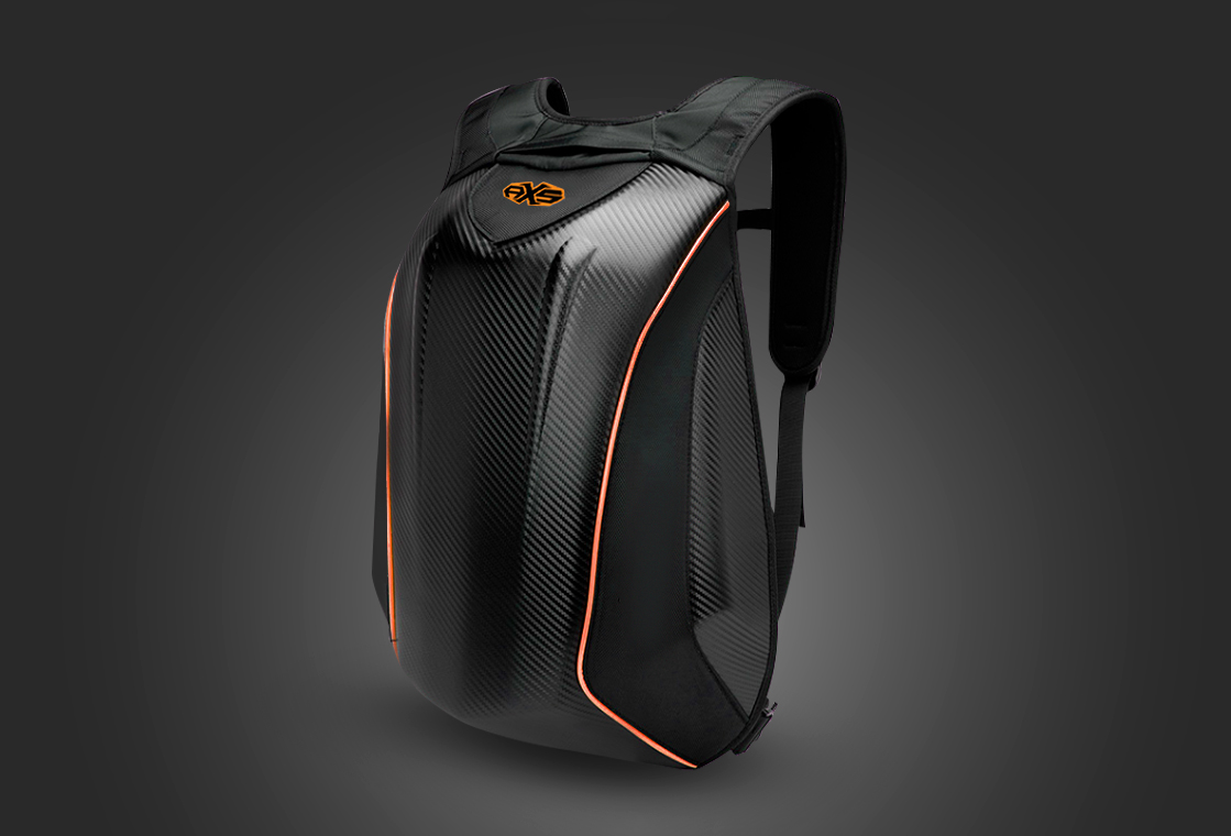 Mochila AXS perfil 3-4 izquierdo NARANJA
